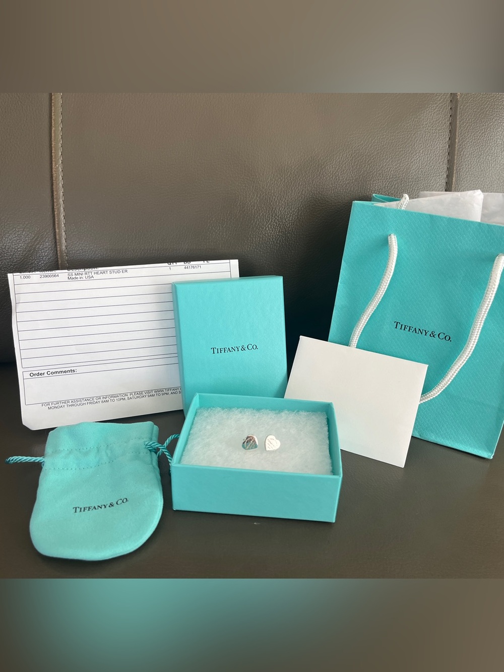 TIFFANY & Co RETURN TO TIFFANY HEART TAG STUDS EARRINGS STERLING SILVER Mini